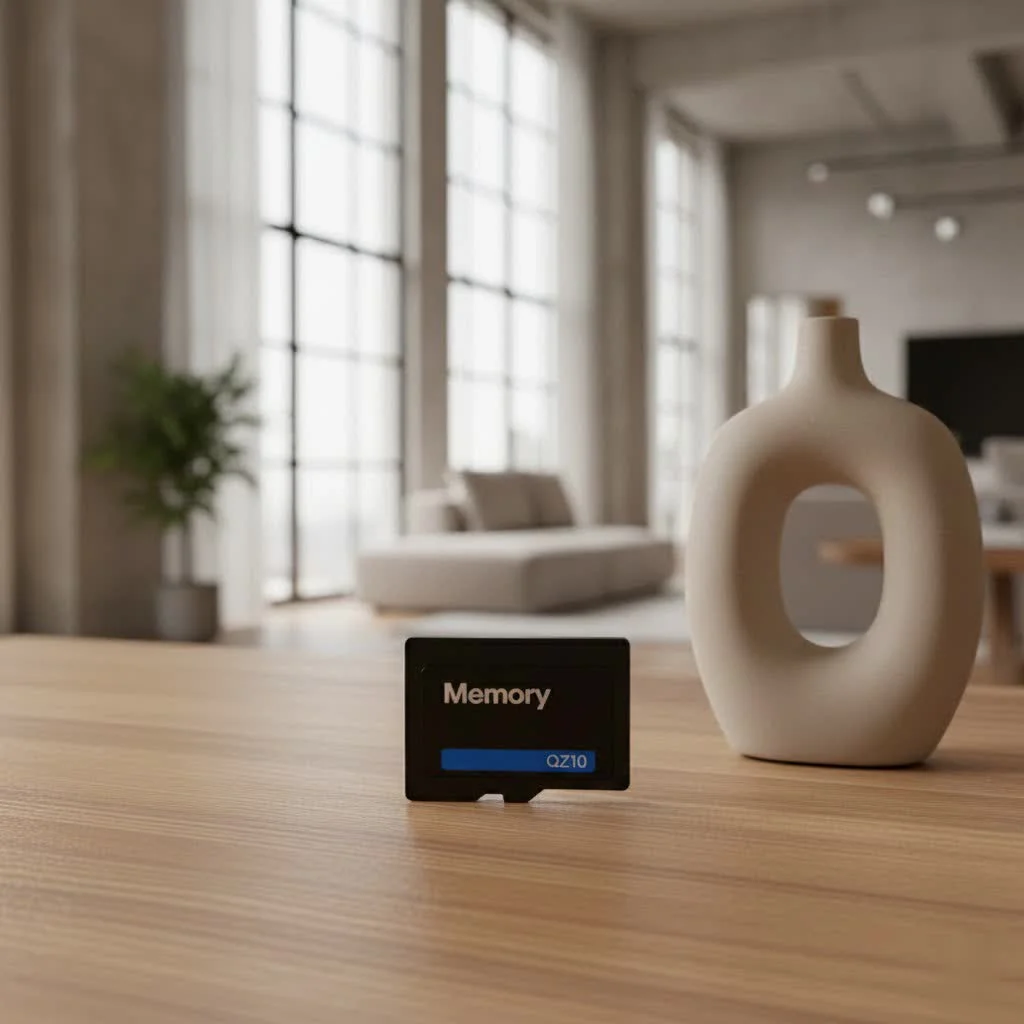 Close-up of a 16GB microSD memory card